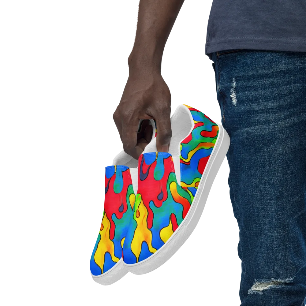 Splash of Joy on Men's Slip-On Canvas Shoes — Left Front