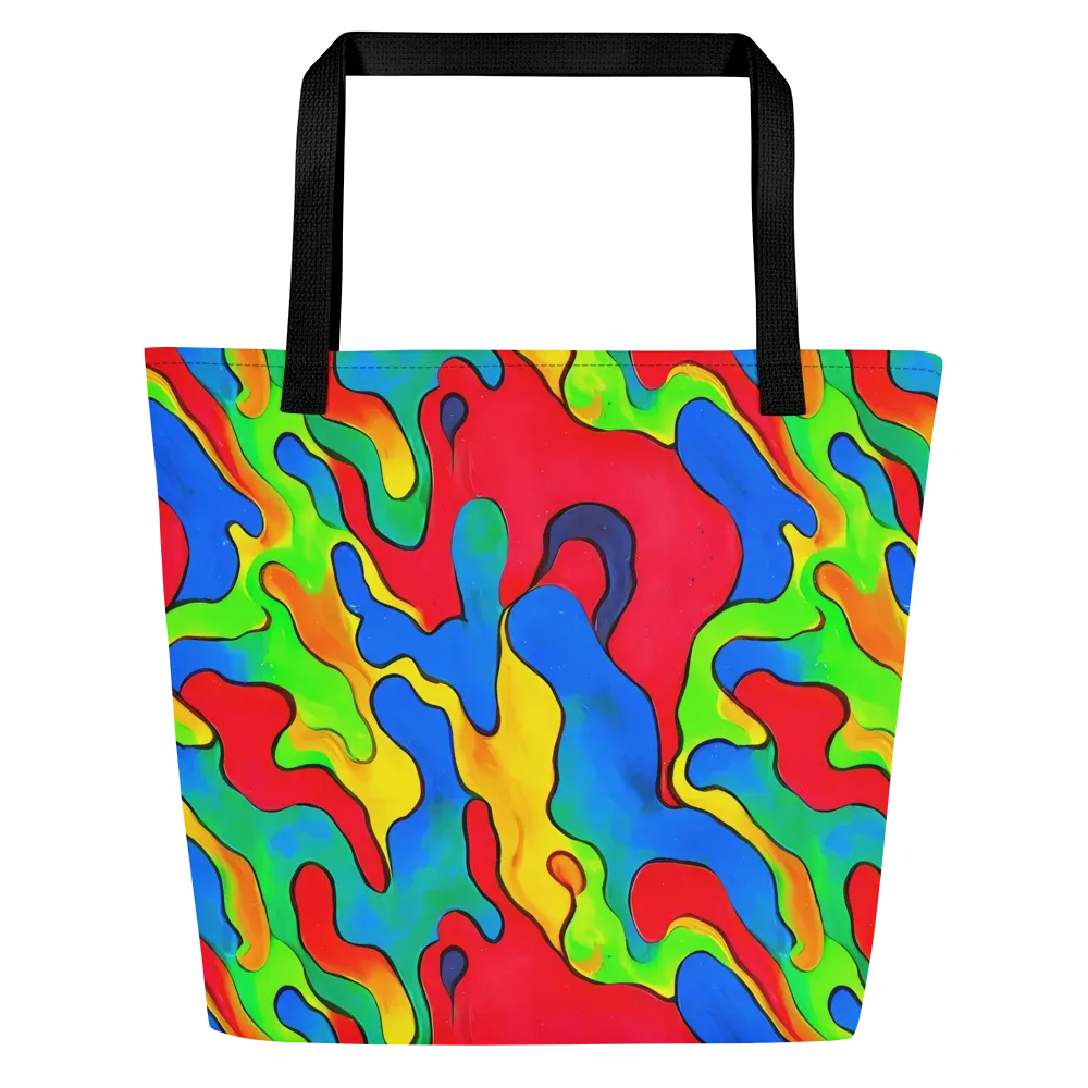 Splash of Joy on Large Tote Bag W/ Pocket — Front