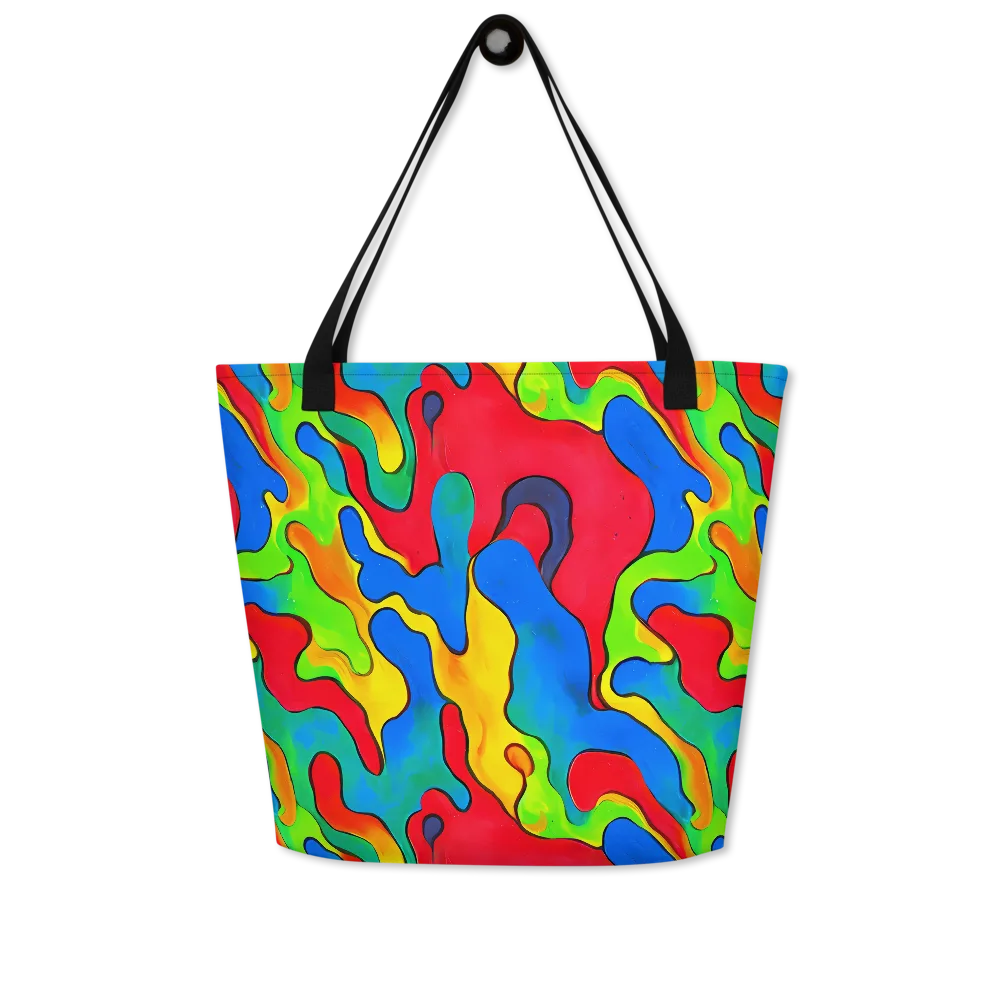 Splash of Joy on Large Tote Bag W/ Pocket — Front