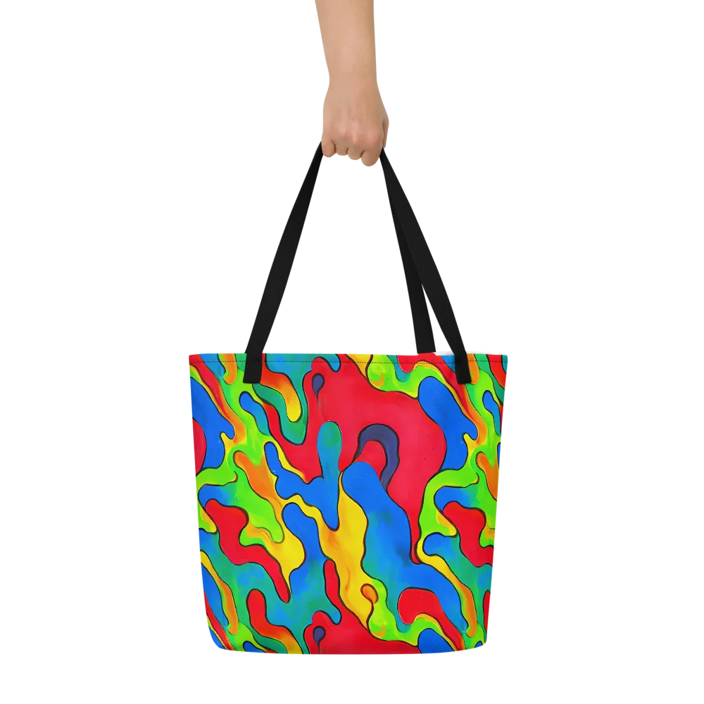 Splash of Joy on Large Tote Bag W/ Pocket — Front