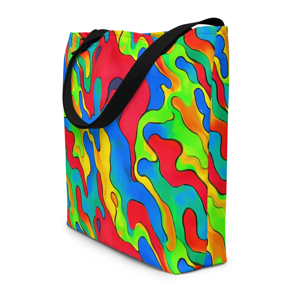 Splash of Joy on Large Tote Bag W/ Pocket — Front