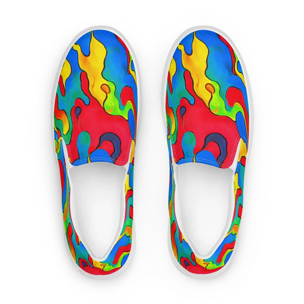 Splash of Joy on Women's Slip-On Canvas Shoes — Front