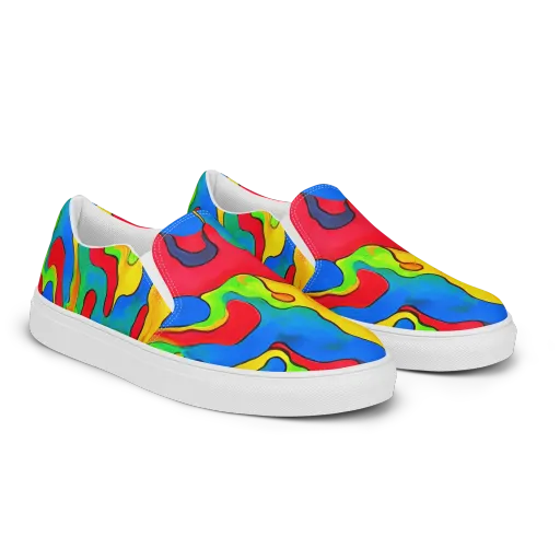 Splash of Joy on a Women's Slip-On Canvas Shoes