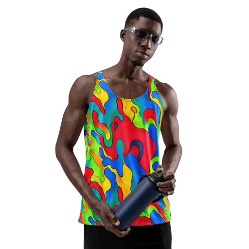 Splash of Joy on a Men's Tank Top