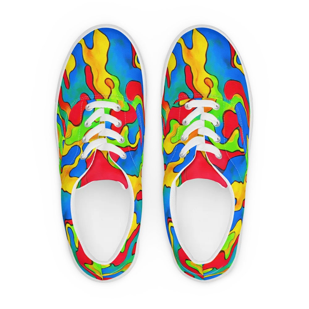 Splash of Joy on Men's Lace-Up Canvas Shoes — Front