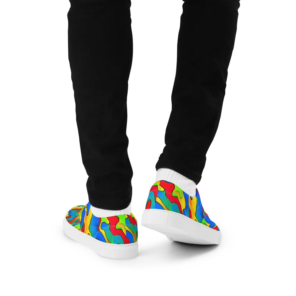 Splash of Joy on Men's Lace-Up Canvas Shoes — Back
