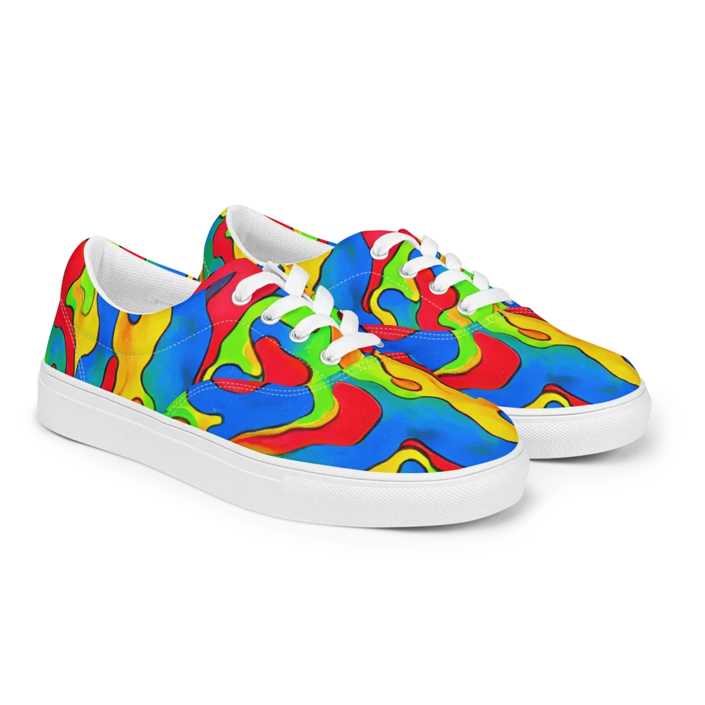 Splash of Joy on Men's Lace-Up Canvas Shoes — Right Front