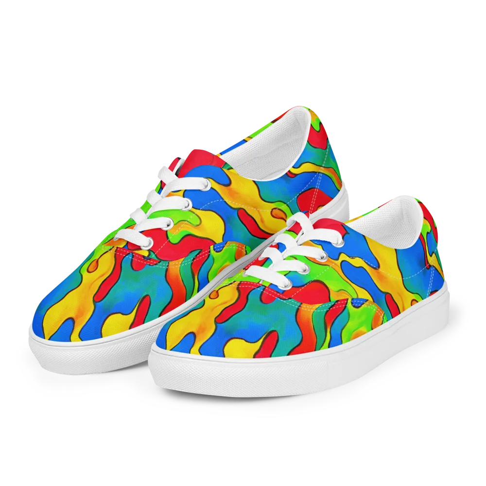 Splash of Joy on Men's Lace-Up Canvas Shoes — Left Front