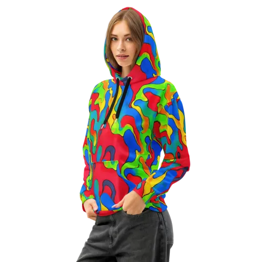 Splash of Joy on a Cotton Hoodie