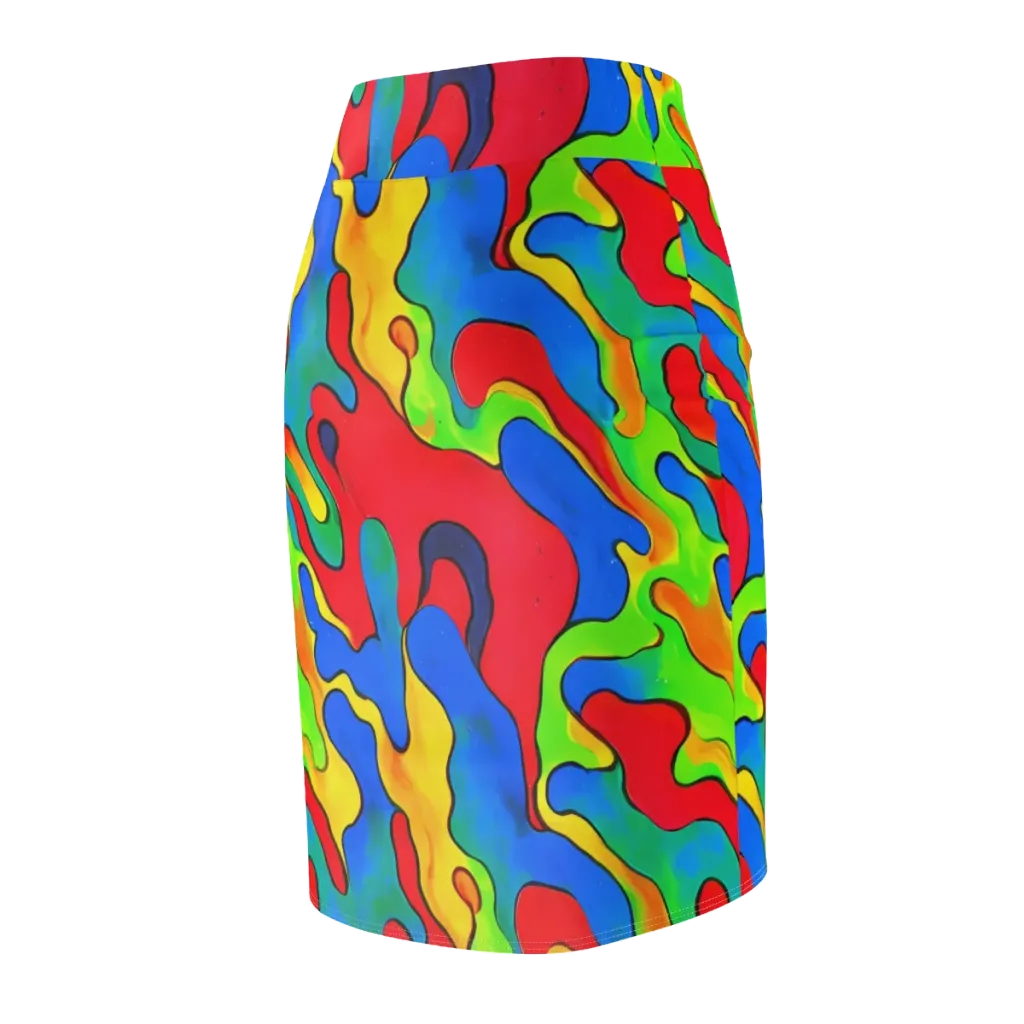 Splash of Joy on Pencil Skirt — Back Side