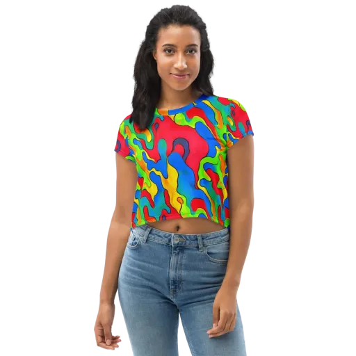 Splash of Joy on a Crop Tee