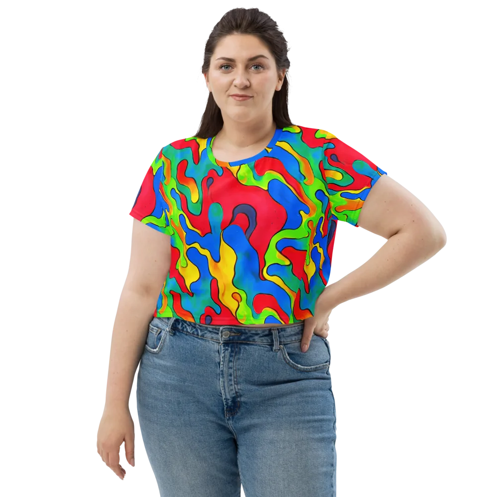 Splash of Joy on Crop Tee — Front