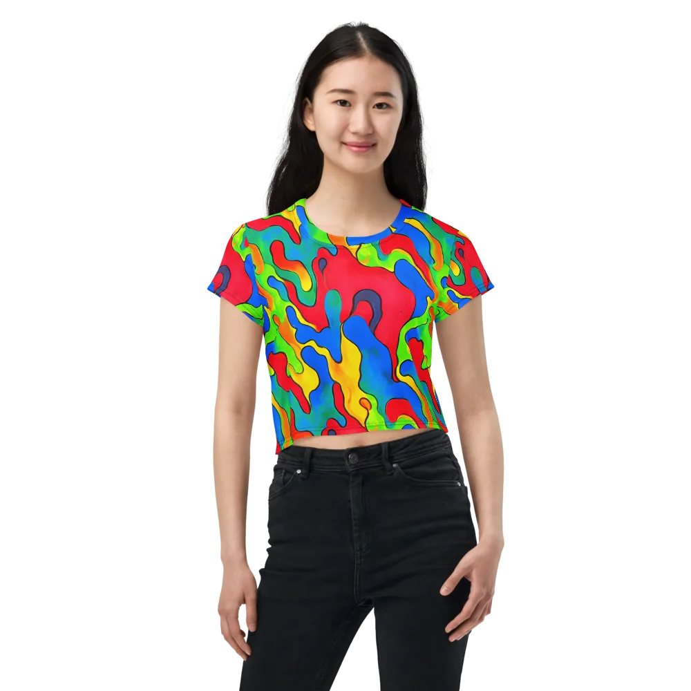Splash of Joy on Crop Tee — Front