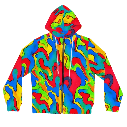 Splash of Joy on a Women's Full-Zip Hoodie