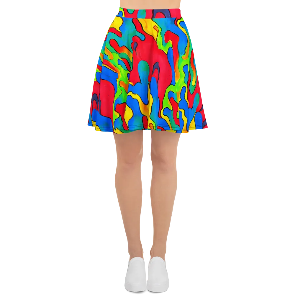 Splash of Joy on Skater Skirt — Front