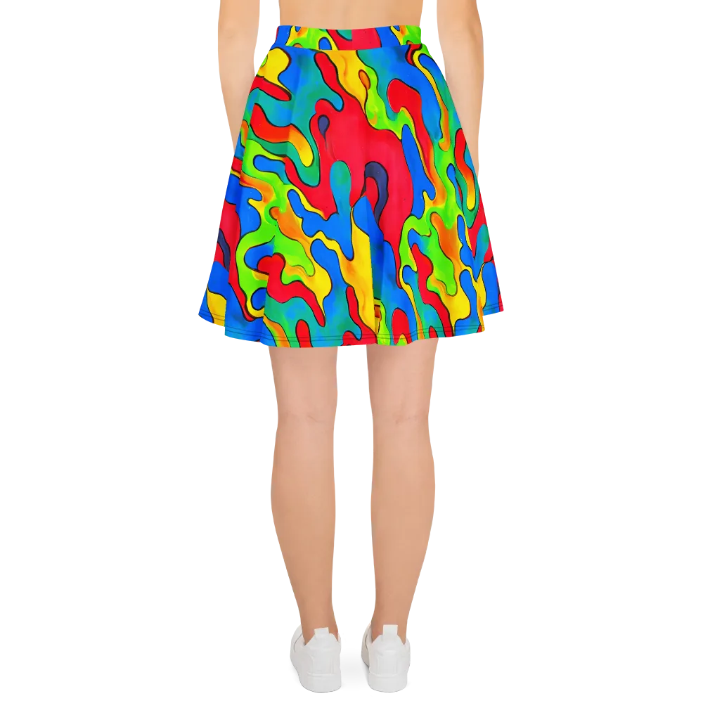 Splash of Joy on Skater Skirt — Back