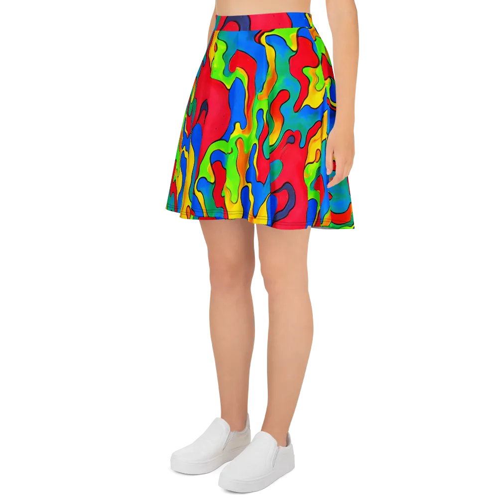 Splash of Joy on Skater Skirt — Left