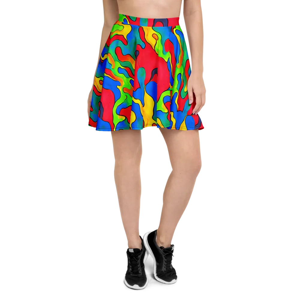 Splash of Joy on Skater Skirt — Front