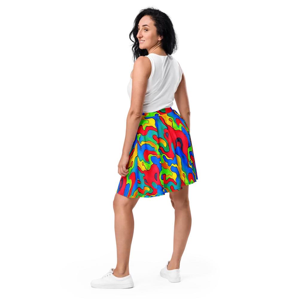 Splash of Joy on Skater Skirt — Back