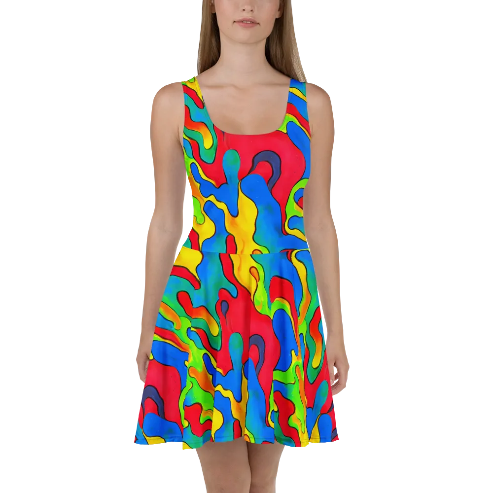 Splash of Joy on Skater Dress — Front