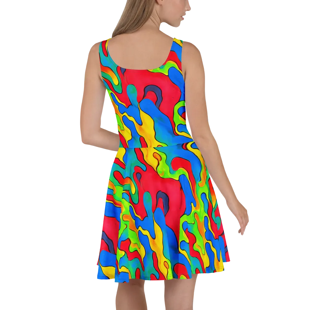 Splash of Joy on Skater Dress — Back