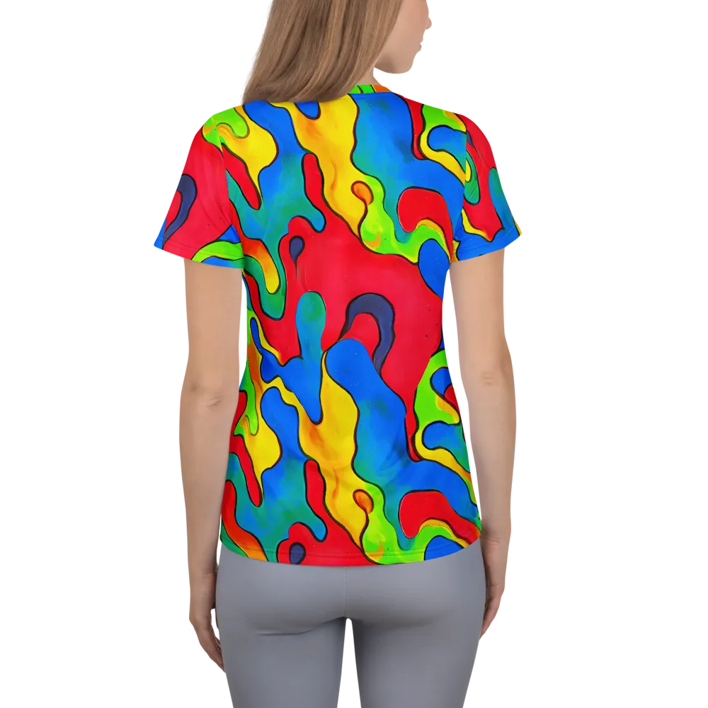 Splash of Joy on Women's Athletic T-Shirt — Back