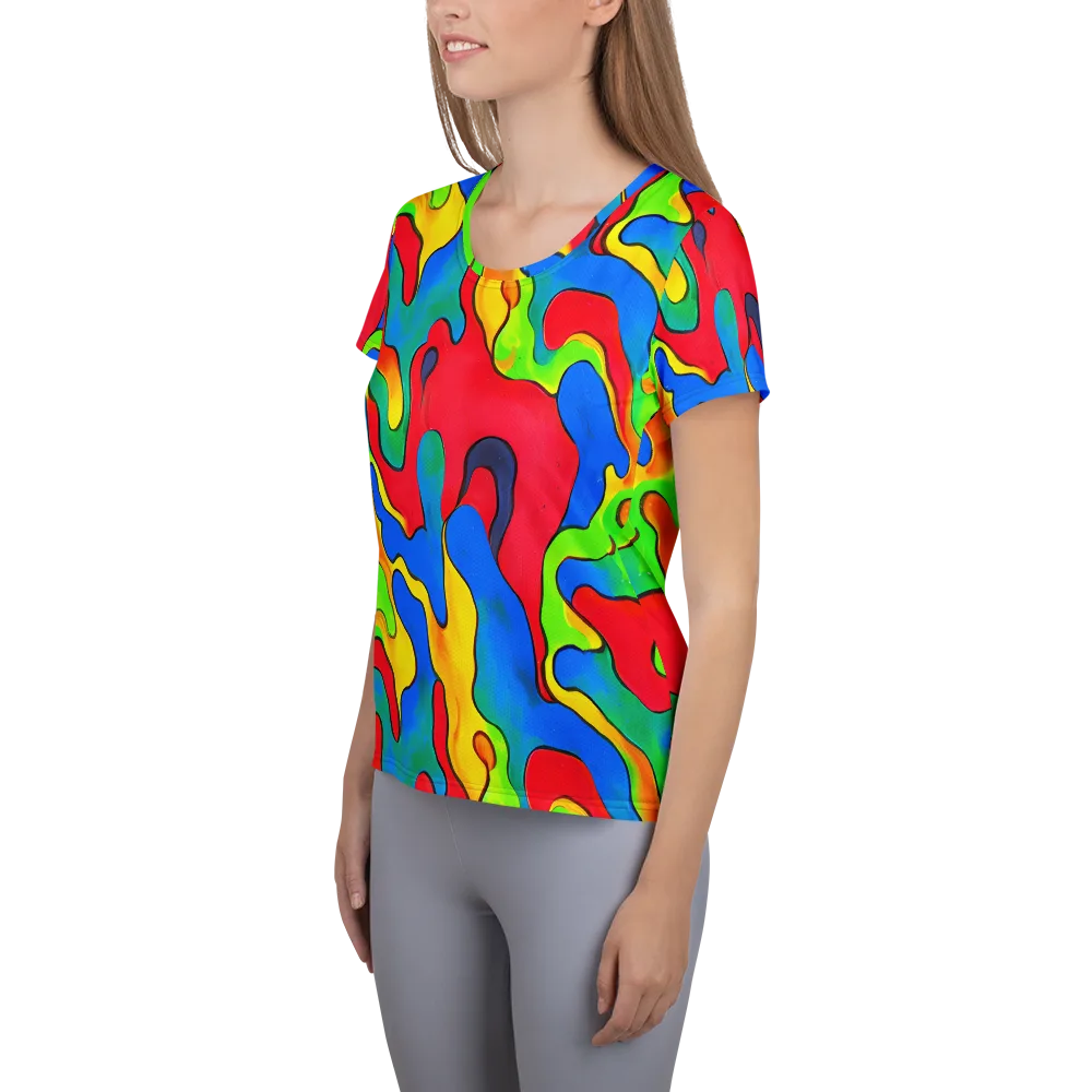 Splash of Joy on Women's Athletic T-Shirt — Left
