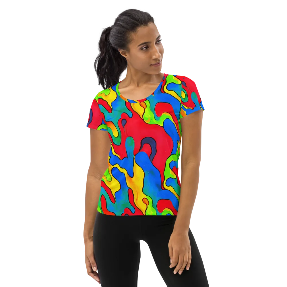 Splash of Joy on Women's Athletic T-Shirt — Front