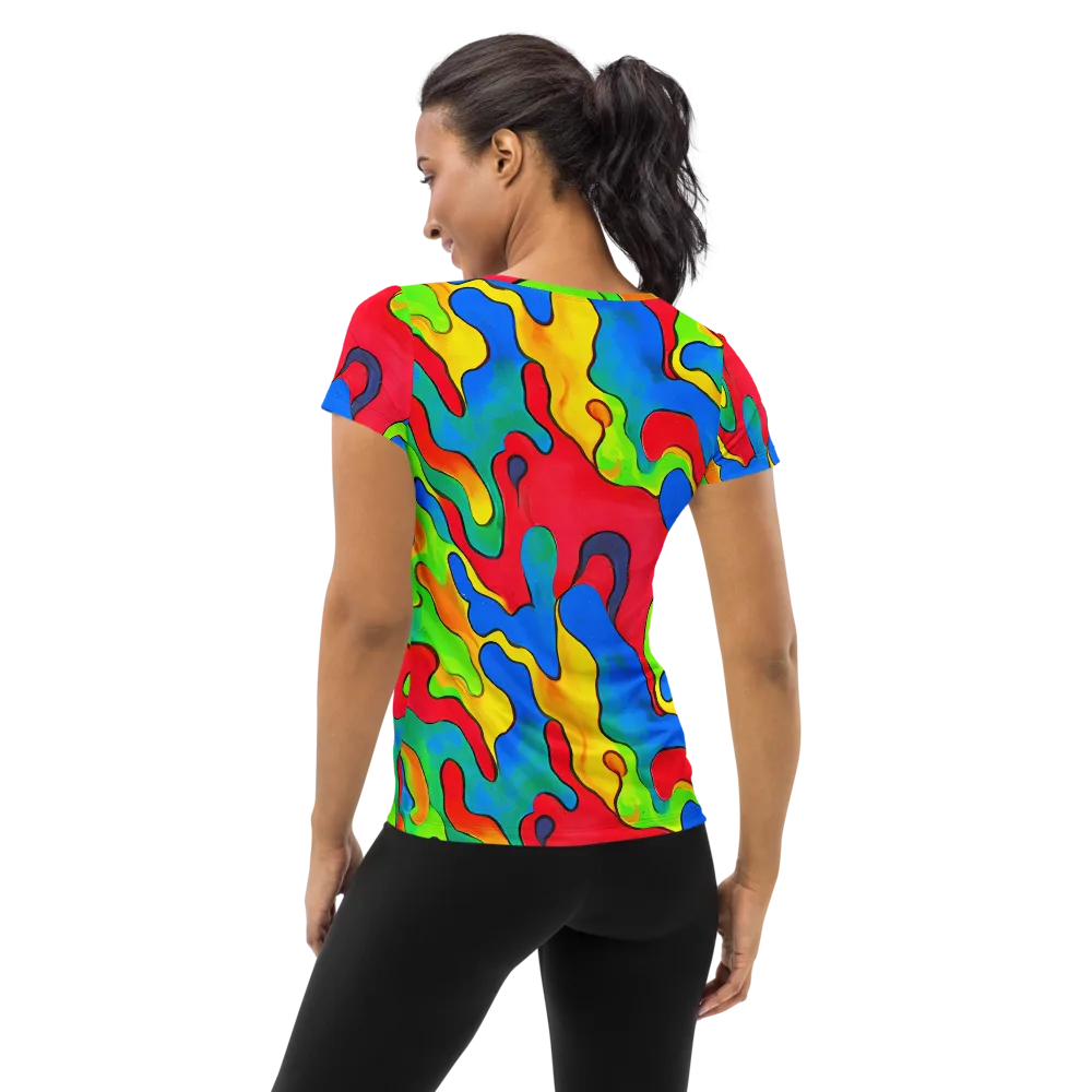 Splash of Joy on Women's Athletic T-Shirt — Back
