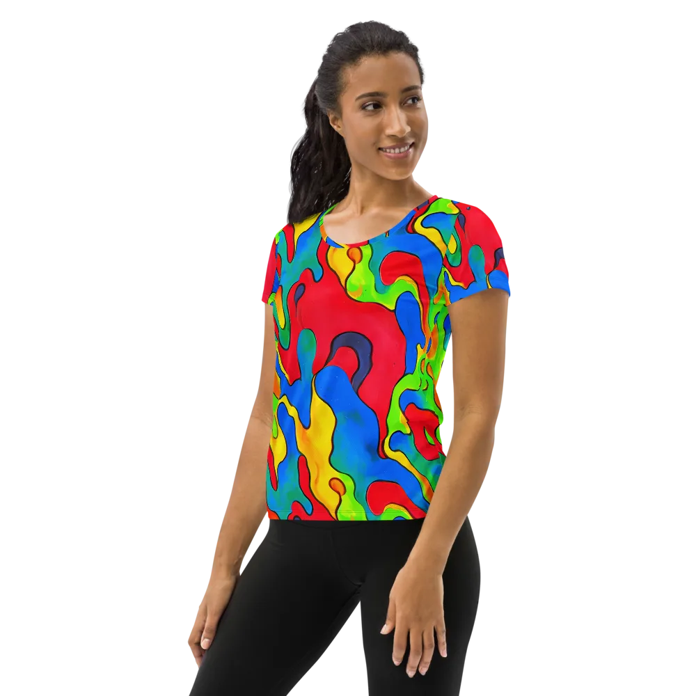Splash of Joy on Women's Athletic T-Shirt — Left
