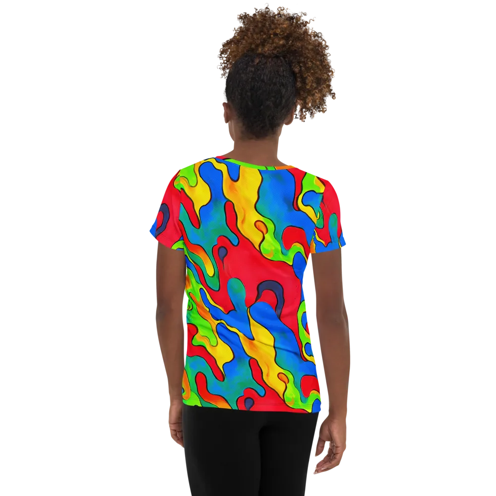 Splash of Joy on Women's Athletic T-Shirt — Back