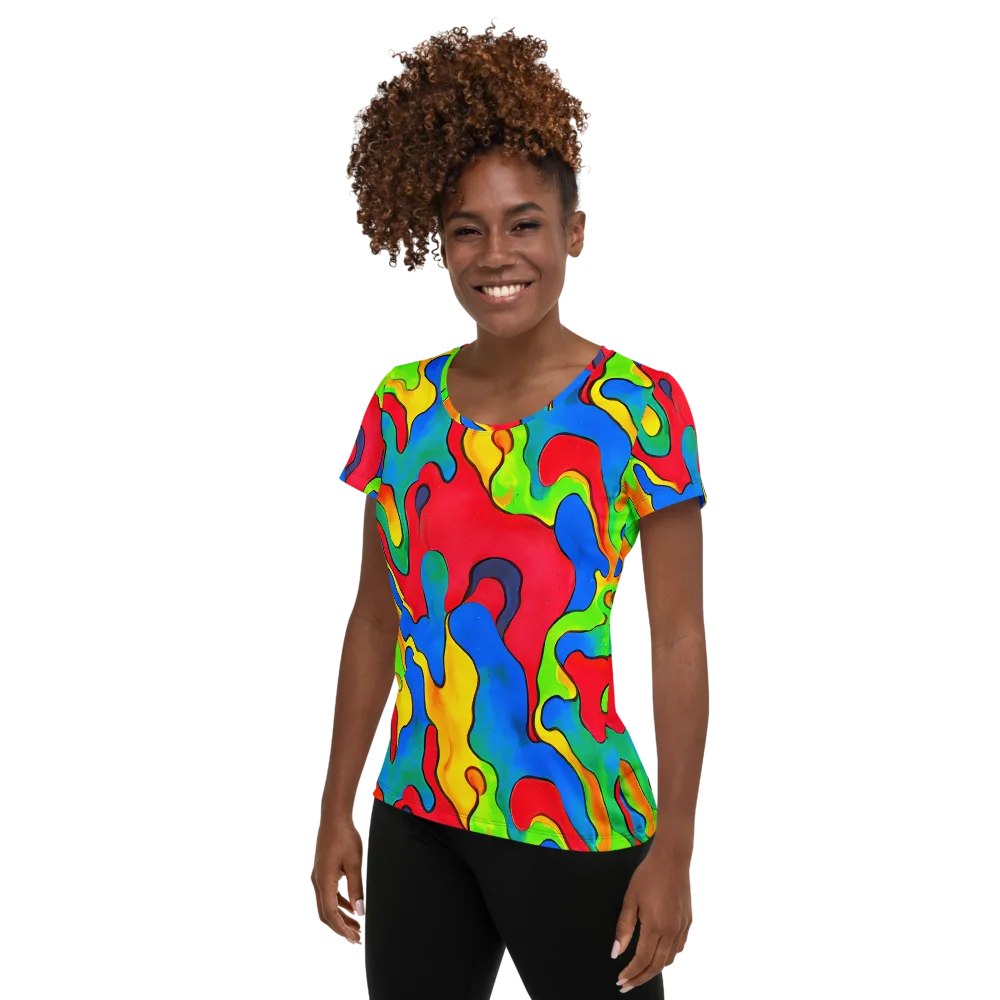 Splash of Joy on Women's Athletic T-Shirt — Left