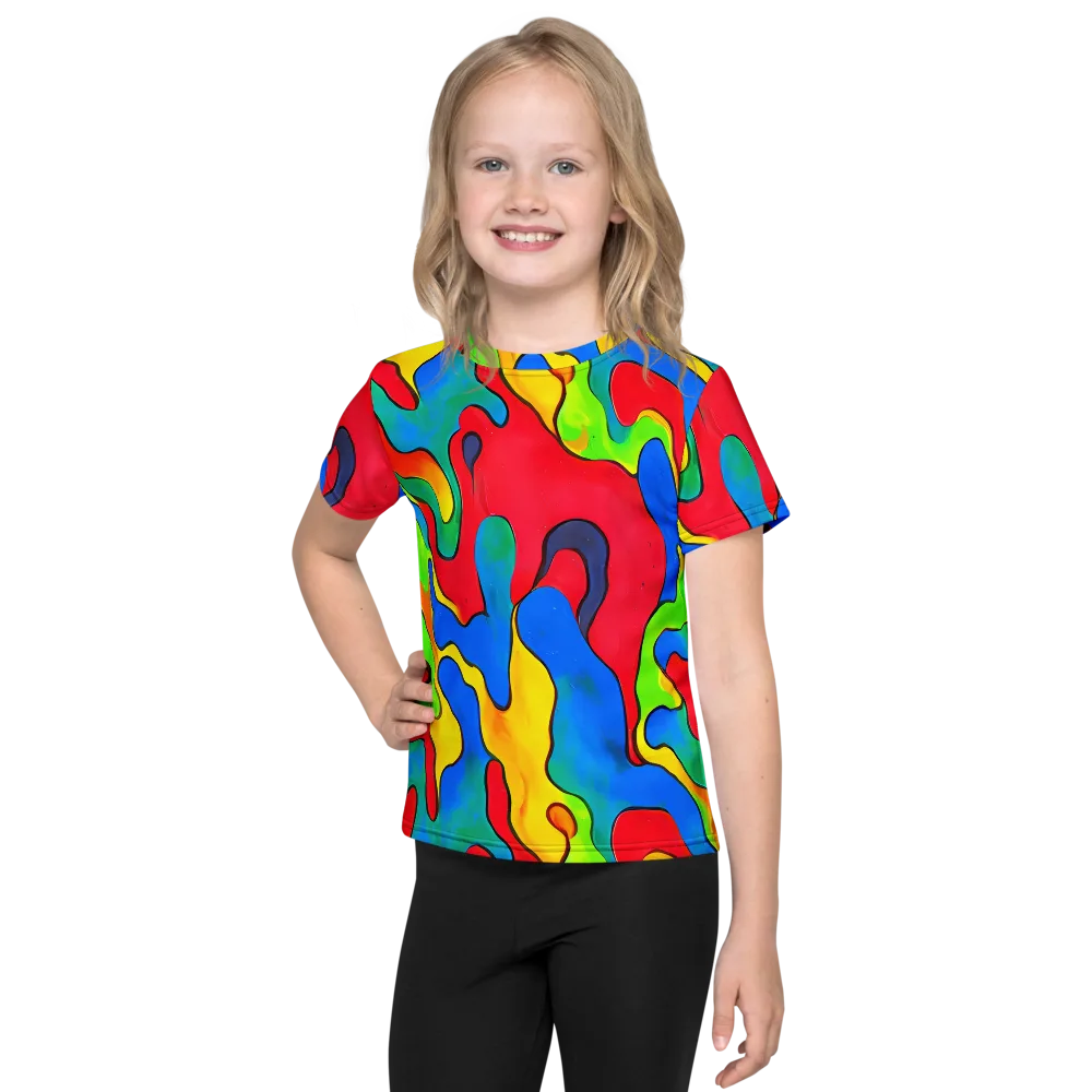 Splash of Joy on Kids Crew Neck T-Shirt — Front