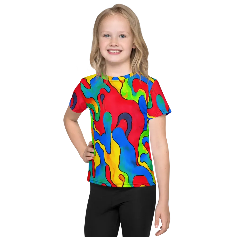 Splash of Joy on Kids Crew Neck T-Shirt — Front