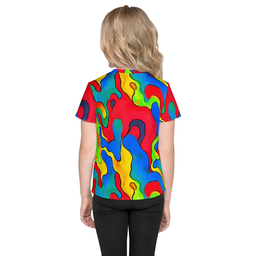 Splash of Joy on Kids Crew Neck T-Shirt — Back