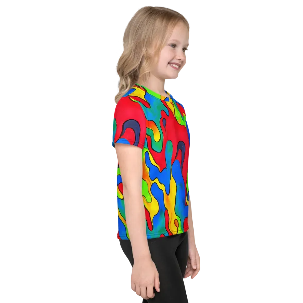 Splash of Joy on Kids Crew Neck T-Shirt — Right
