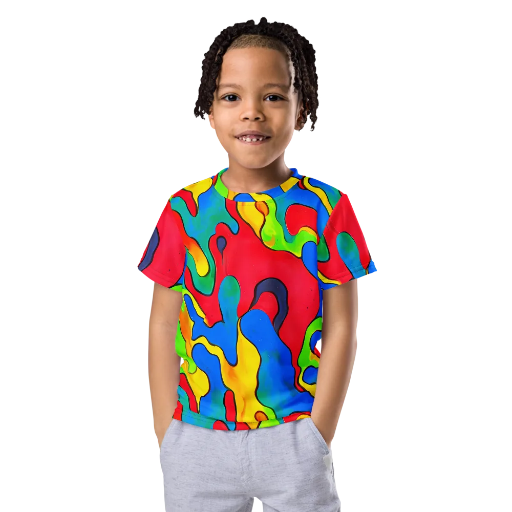 Splash of Joy on Kids Crew Neck T-Shirt — Front