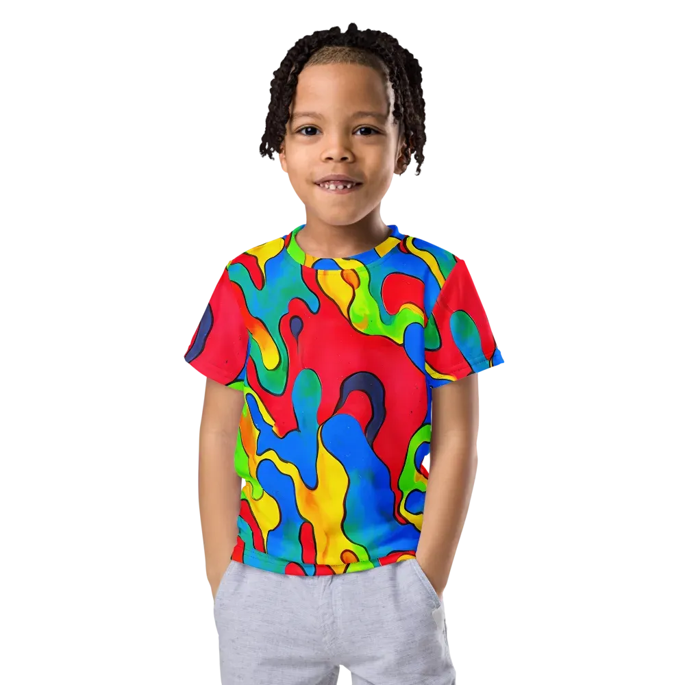 Splash of Joy on Kids Crew Neck T-Shirt — Front