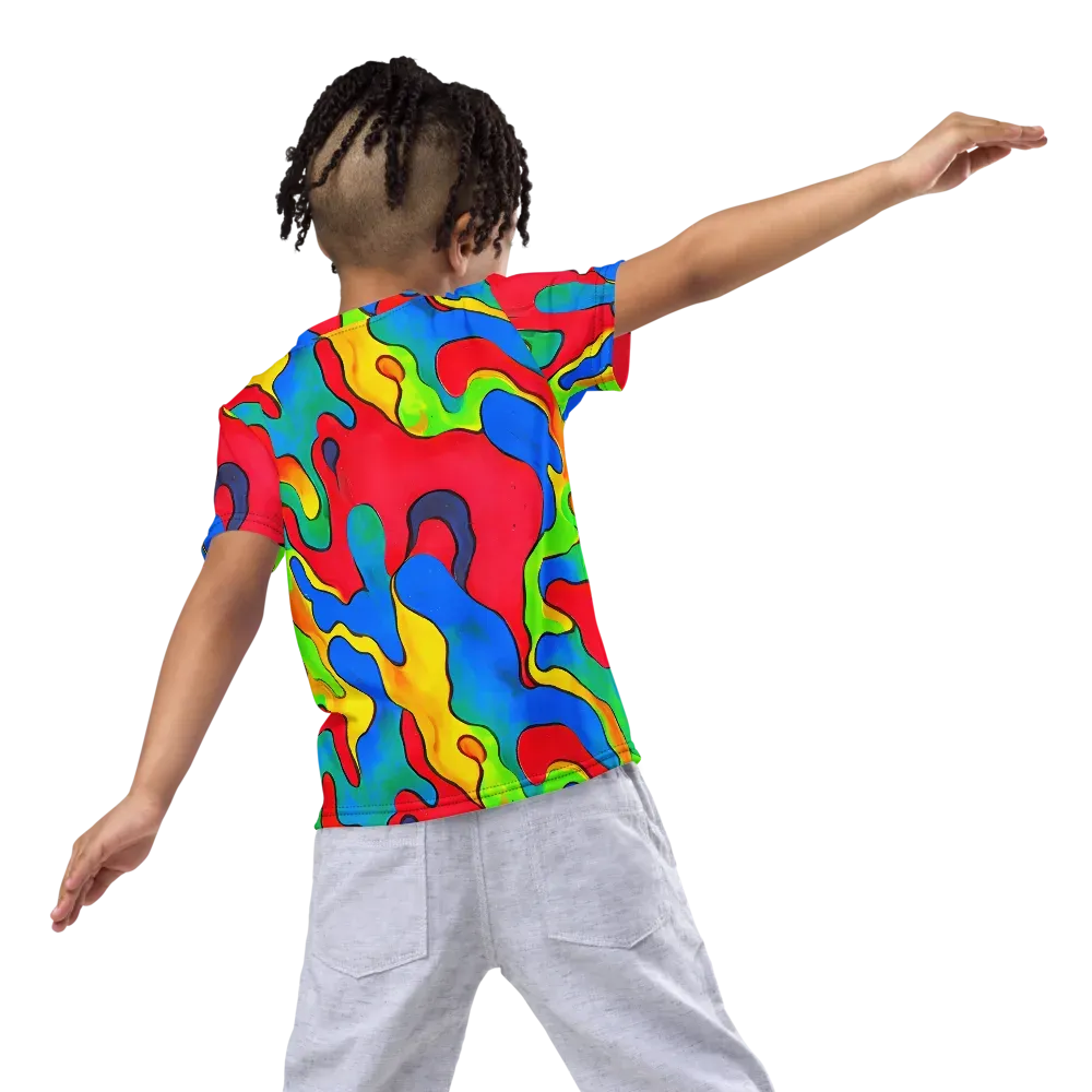 Splash of Joy on Kids Crew Neck T-Shirt — Back
