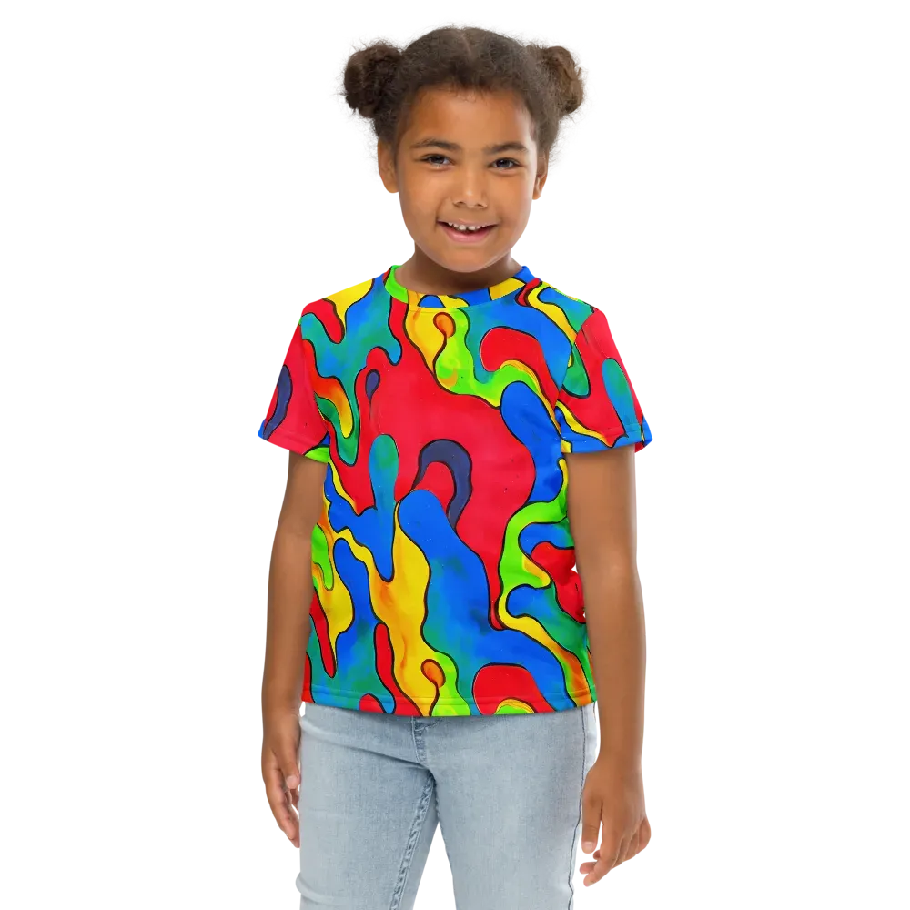 Splash of Joy on Kids Crew Neck T-Shirt — Front
