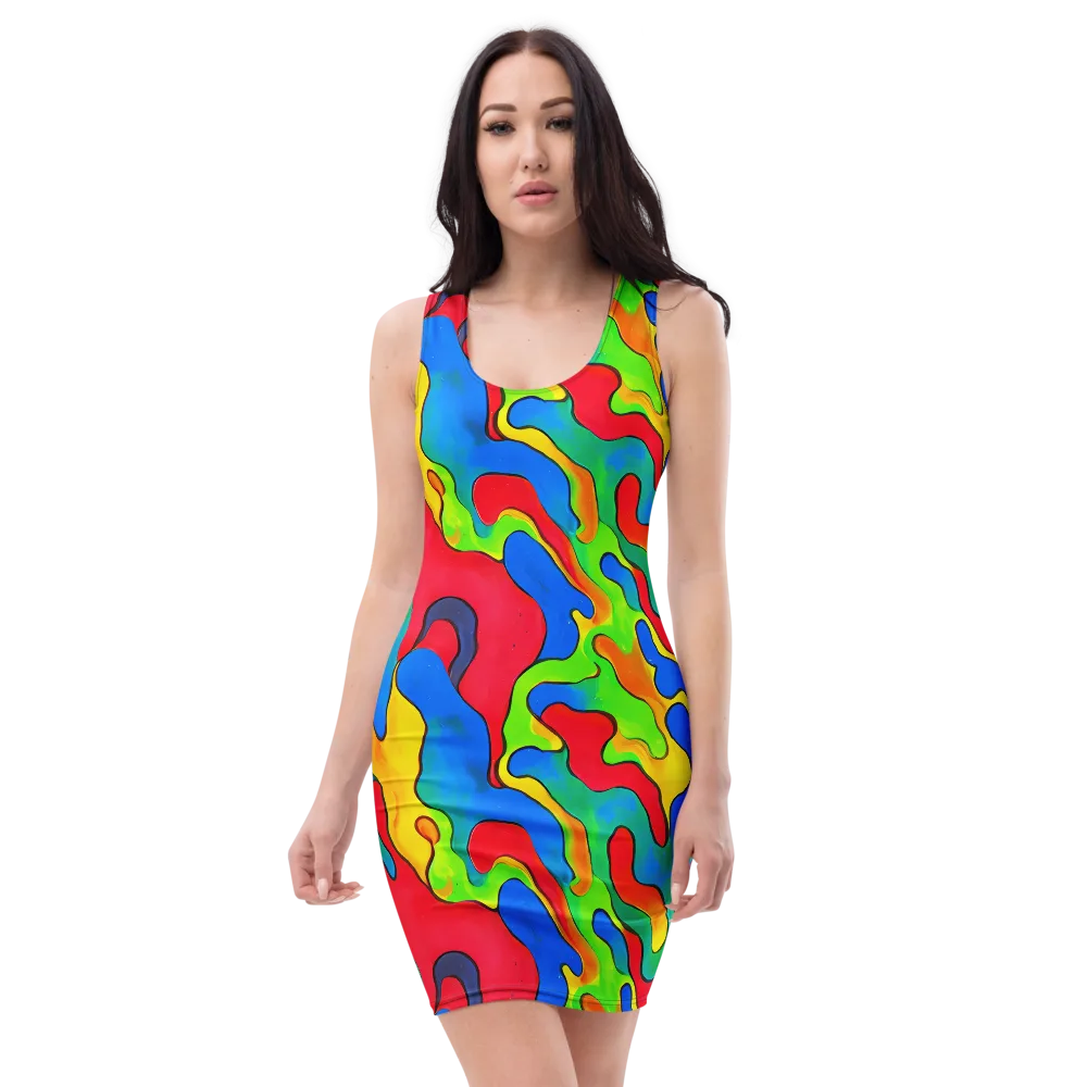 Splash of Joy on Bodycon Dress — Front