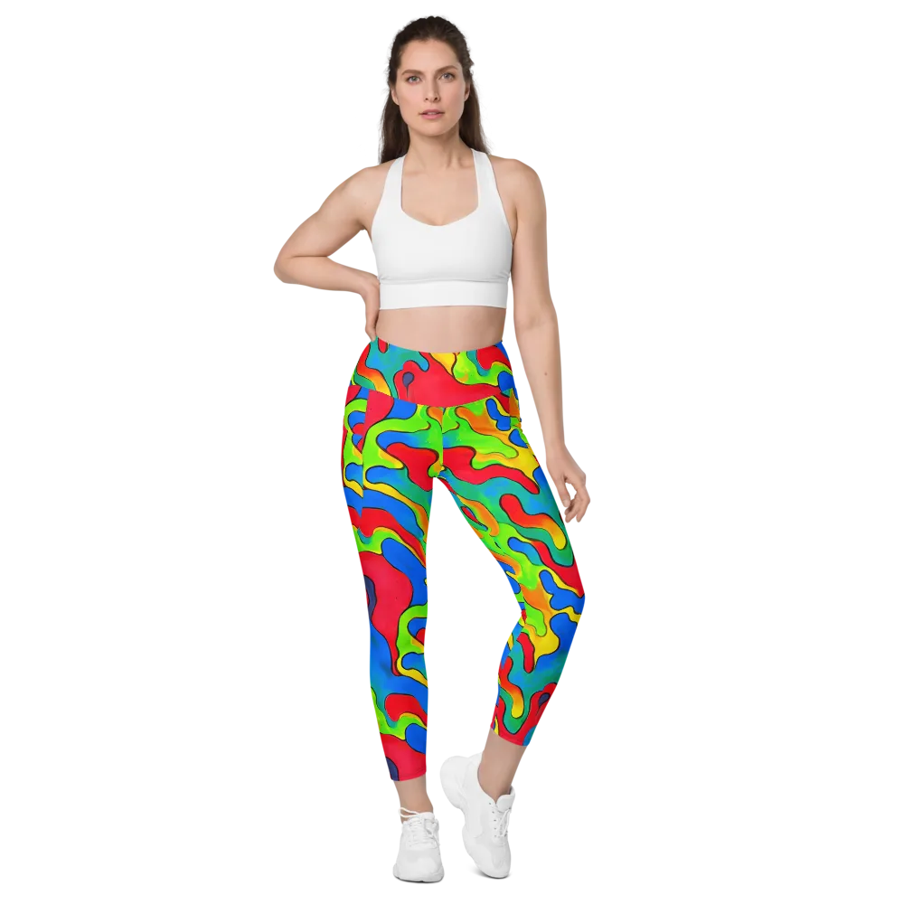 Splash of Joy on Leggings with Pockets — Front