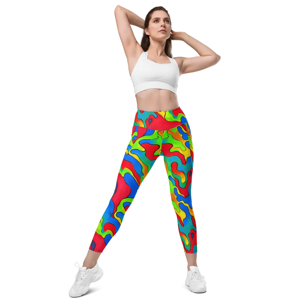 Splash of Joy on Leggings with Pockets — Front