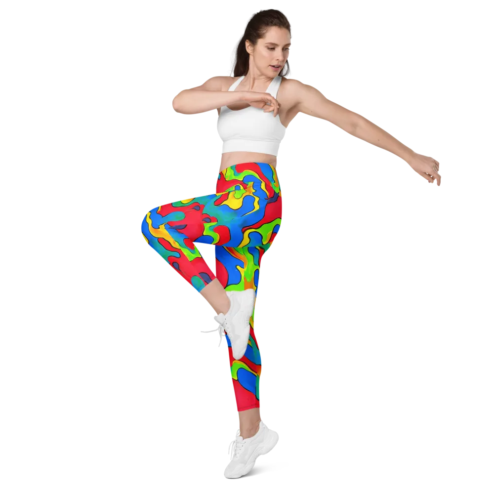 Splash of Joy on Leggings with Pockets — Left Front