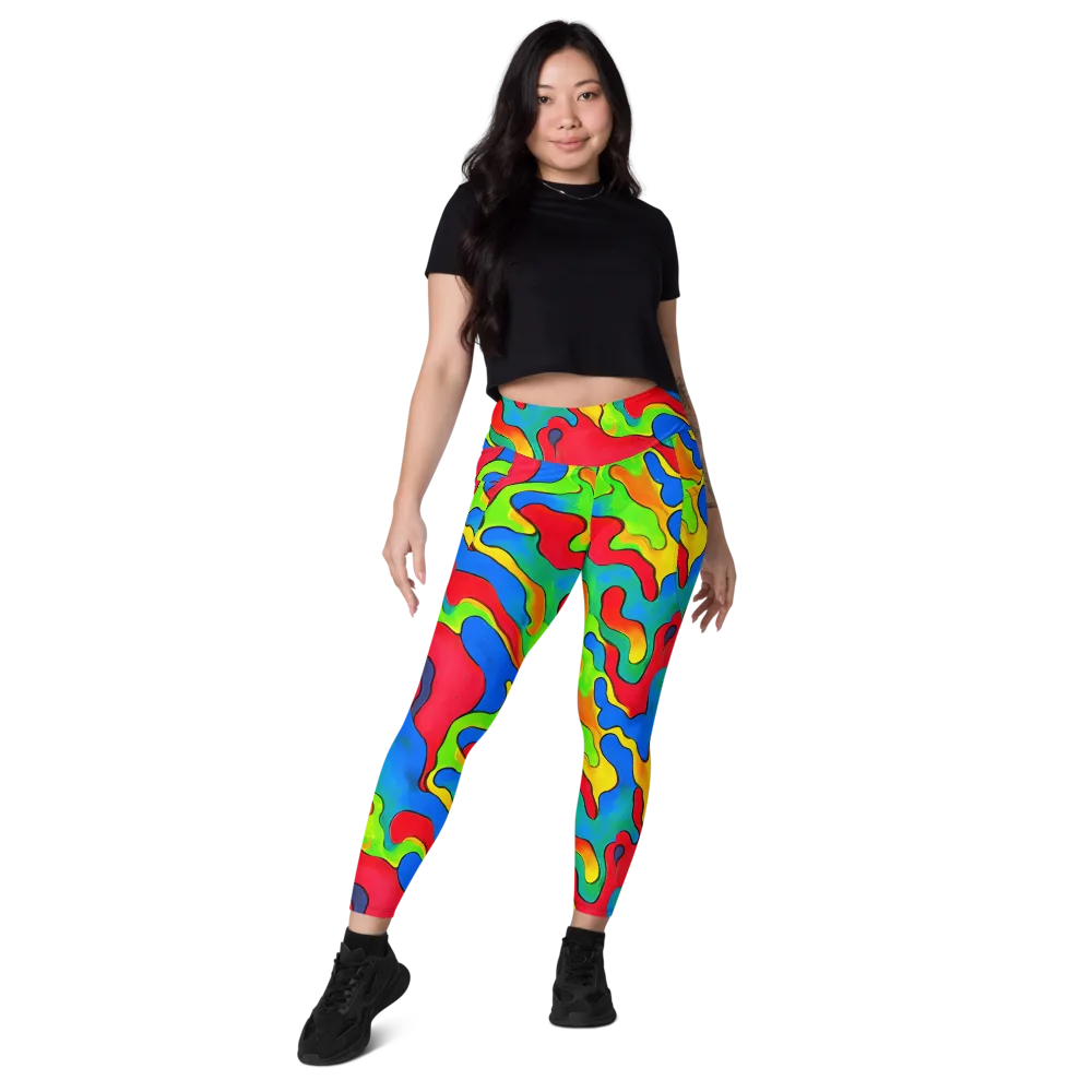Splash of Joy on Leggings with Pockets — Front