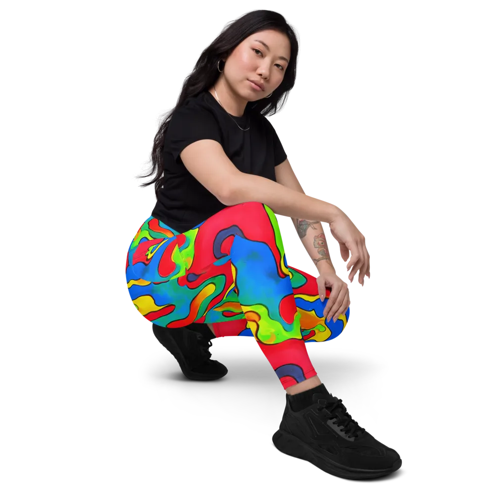 Splash of Joy on Leggings with Pockets — Right Front