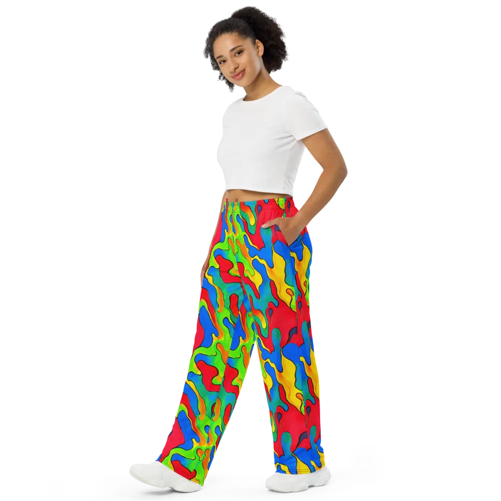 Splash of Joy on Wide-Leg Pants — Left Front