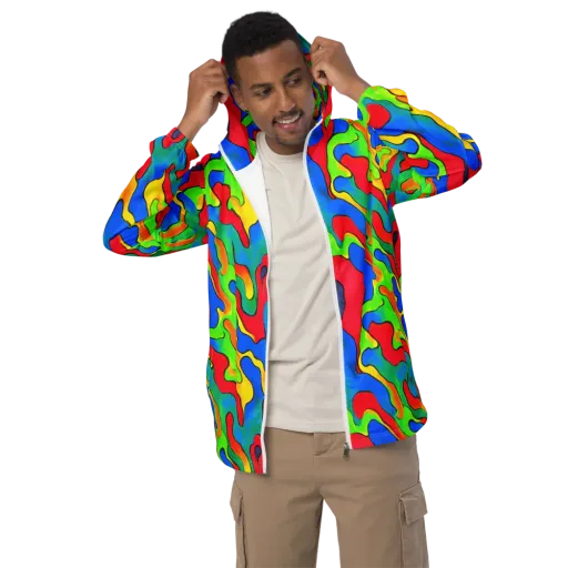 Splash of Joy on a Men's Windbreaker