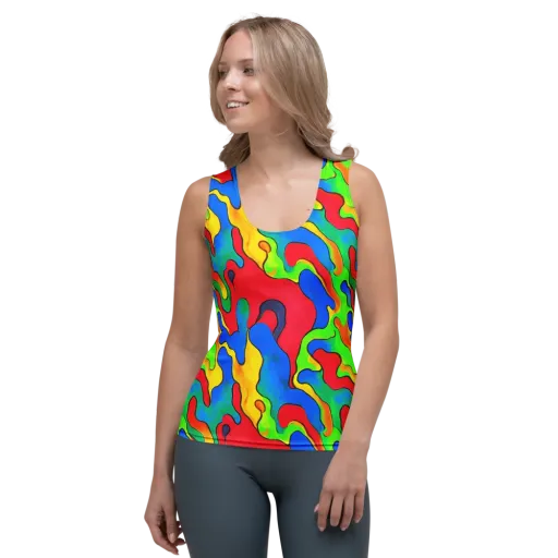 Splash of Joy on a Women's Tank Top