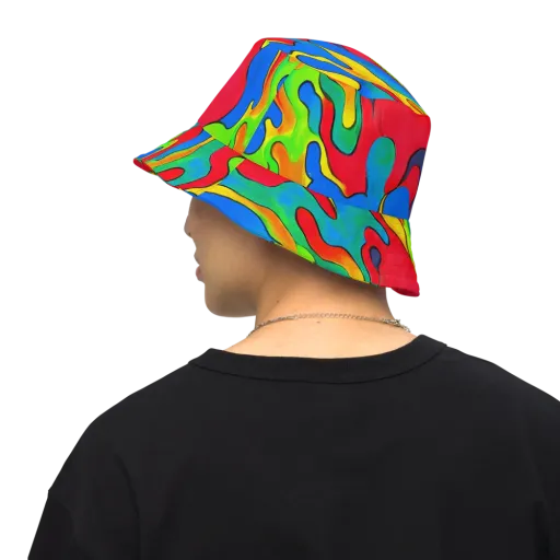 Splash of Joy on a Reversible Bucket Hat